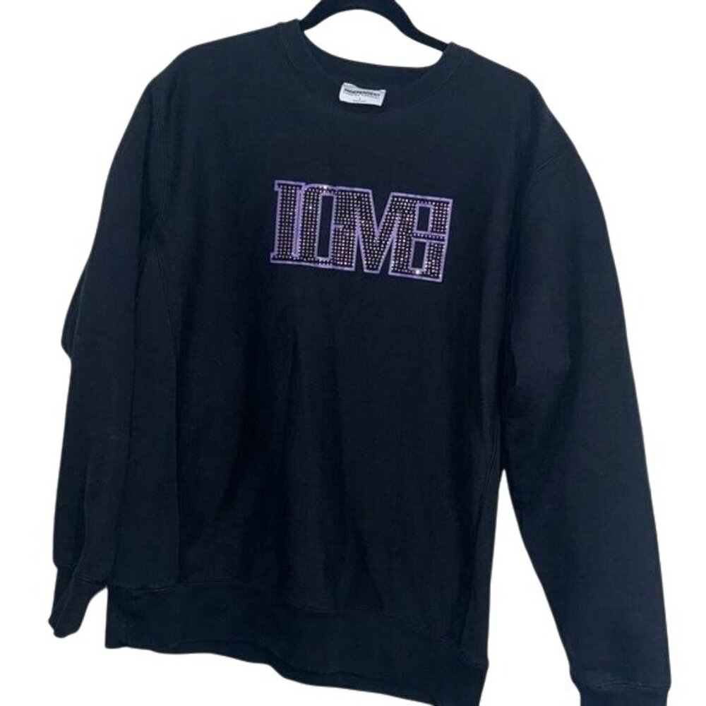 Independent Trading Company Black Rhinestone Love Sweatshirt L